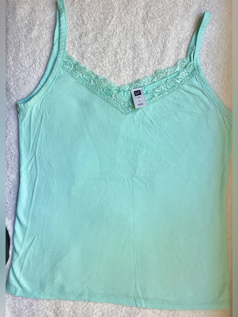 GAP Mint Lace-Trim Camisole Tank Top